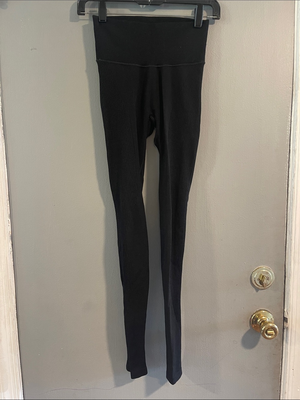Lululemon Athletica High-Waist Ribbed Black Leggings